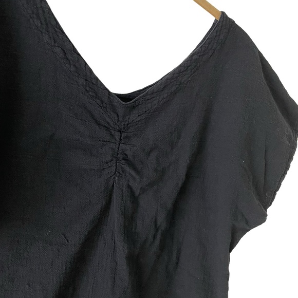 COTTONWAYS 100% Cotton The "Linda" Ruched Cottonways Classic Black Size XS 0 - Picture 2 of 7